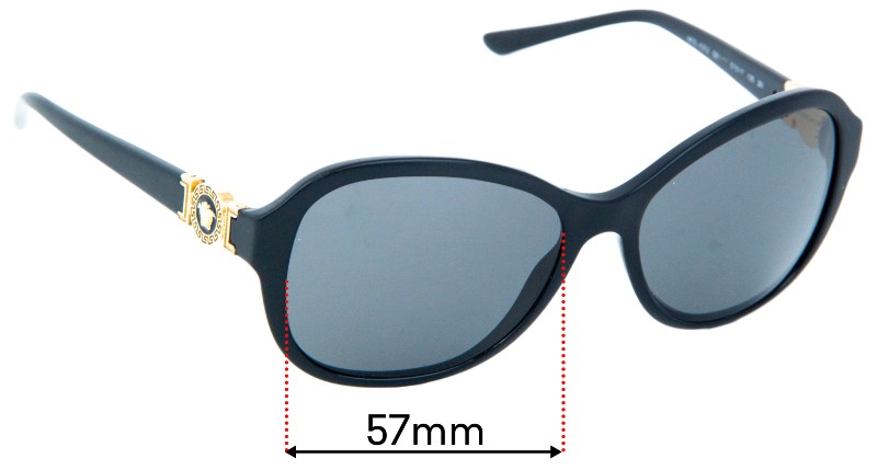 Sunglass Fix Replacement Lenses for Versace MOD 4262 - 57mm Wide 
